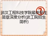 武汉工程科技学院最新招生简章深度分析(武工院招生简析)