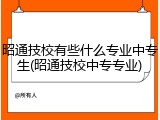 昭通技校有些什么专业中专生(昭通技校中专专业)