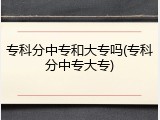 专科分中专和大专吗(专科分中专大专)