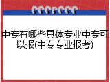 中专有哪些具体专业中专可以报(中专专业报考)