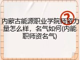 内蒙古能源职业学院师资力量怎么样，名气如何(内能职师资名气)