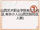 山西艺术职业学院有几个校区,有多少人(山西艺院校区人数)