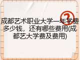 成都艺术职业大学一年学费多少钱，还有哪些费用(成都艺大学费及费用)