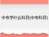 中专学什么科目(中专科目)