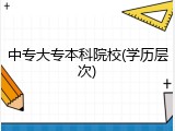 中专大专本科院校(学历层次)