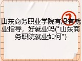 山东商务职业学院有没有就业指导，好就业吗("山东商务职院就业如何")