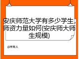 安庆师范大学有多少学生，师资力量如何(安庆师大师生规模)