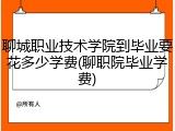 聊城职业技术学院到毕业要花多少学费(聊职院毕业学费)