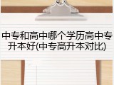 中专和高中哪个学历高中专升本好(中专高升本对比)