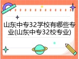 山东中专32学校有哪些专业(山东中专32校专业)