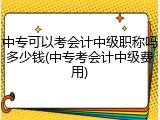 中专可以考会计中级职称吗多少钱(中专考会计中级费用)