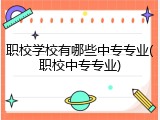 职校学校有哪些中专专业(职校中专专业)