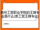 贵州工贸职业学院的王牌专业是什么(贵工贸王牌专业)