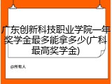 广东创新科技职业学院一年奖学金最多能拿多少(广科最高奖学金)