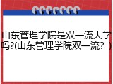山东管理学院是双一流大学吗?(山东管理学院双一流？)