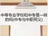中等专业学校和中专是一样的吗(中专与中职同义)