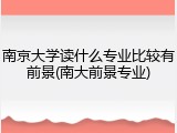 南京大学读什么专业比较有前景(南大前景专业)