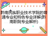 黔南民族职业技术学院的普通专业和特色专业详解(黔南职院专业解析)