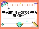 中专生如何参加高考(中专高考途径)