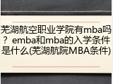 芜湖航空职业学院有mba吗？emba和mba的入学条件是什么(芜湖航院MBA条件)
