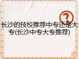 长沙的技校推荐中专还是大专(长沙中专大专推荐)