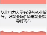 华北电力大学有没有就业指导，好就业吗("华电就业指导好吗")
