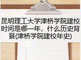 昆明理工大学津桥学院建校时间是哪一年，什么历史背景(津桥学院建校年史)