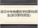 武汉中专有哪些学校职校招生(武汉职校招生)