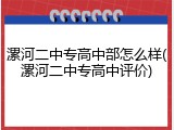 漯河二中专高中部怎么样(漯河二中专高中评价)