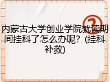 内蒙古大学创业学院就读期间挂科了怎么办呢？(挂科补救)