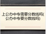 上公办中专需要分数线吗(公办中专要分数线吗)