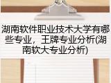 湖南软件职业技术大学有哪些专业，王牌专业分析(湖南软大专业分析)