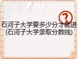 石河子大学要多少分才能进(石河子大学录取分数线)