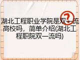 湖北工程职业学院是双一流高校吗，简单介绍(湖北工程职院双一流吗)
