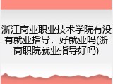 浙江商业职业技术学院有没有就业指导，好就业吗(浙商职院就业指导好吗)