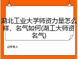 湖北工业大学师资力量怎么样，名气如何(湖工大师资名气)