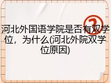 河北外国语学院是否有双学位，为什么(河北外院双学位原因)
