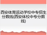 西安体育运动学校中专招生分数线(西安体校中专分数线)
