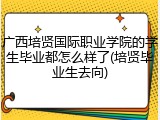 广西培贤国际职业学院的学生毕业都怎么样了(培贤毕业生去向)