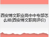 西安博文职业高中中专部怎么样(西安博文职高评价)