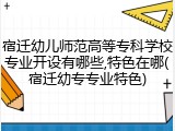 宿迁幼儿师范高等专科学校专业开设有哪些,特色在哪(宿迁幼专专业特色)