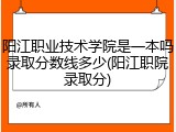 阳江职业技术学院是一本吗录取分数线多少(阳江职院录取分)