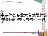 中专什么专业大专就是什么专业吗(中专大专专业一致)