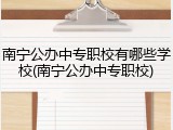 南宁公办中专职校有哪些学校(南宁公办中专职校)