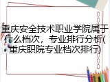 重庆安全技术职业学院属于什么档次，专业排行分析(重庆职院专业档次排行)