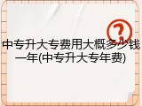 中专升大专费用大概多少钱一年(中专升大专年费)