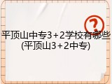 平顶山中专3+2学校有哪些(平顶山3+2中专)