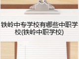 铁岭中专学校有哪些中职学校(铁岭中职学校)