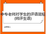 中专老师对学生的评语简短(师评生语)