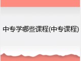 中专学哪些课程(中专课程)